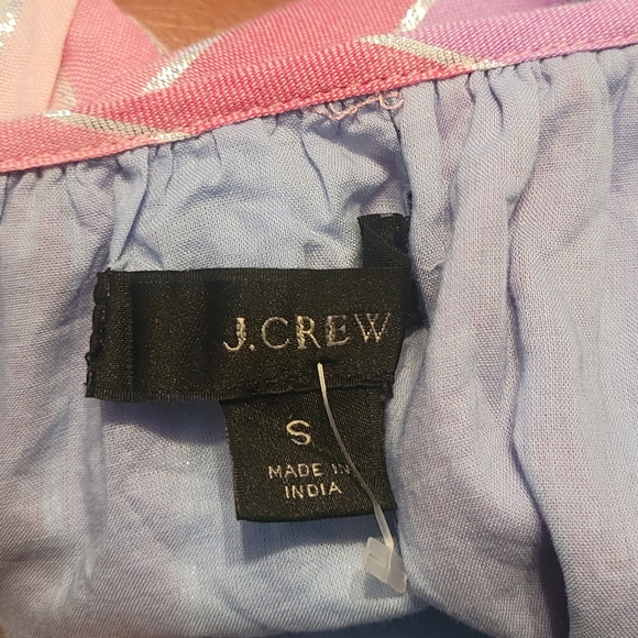 J. Crew Pastel Stripe Belted Button Up Dress Womens Waist Tie Womens Short S - Picture 6 of 7